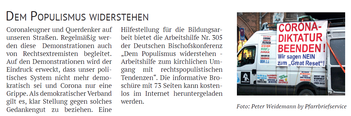 Dem Populismus widerstehen