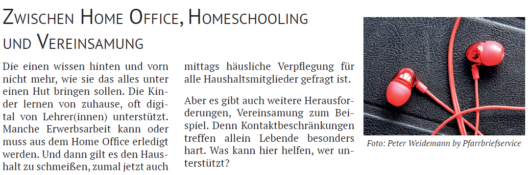 Zwischen Home Office, Homeschooling und Vereinsamung